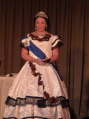 White Brocade Civil War Ball Gown Sz 6-12